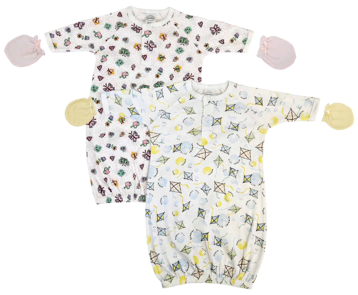 Newborn Baby Girl 4 Piece Gown Set
