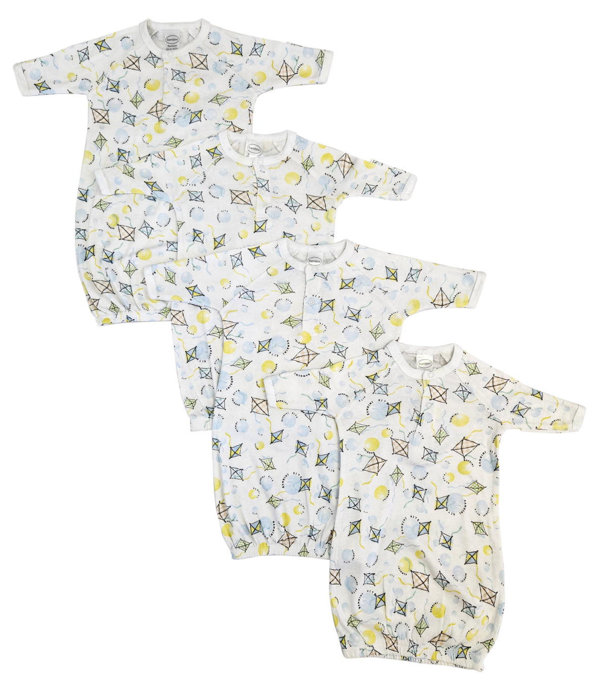 Unisex Newborn Baby 4 Piece Gown Set