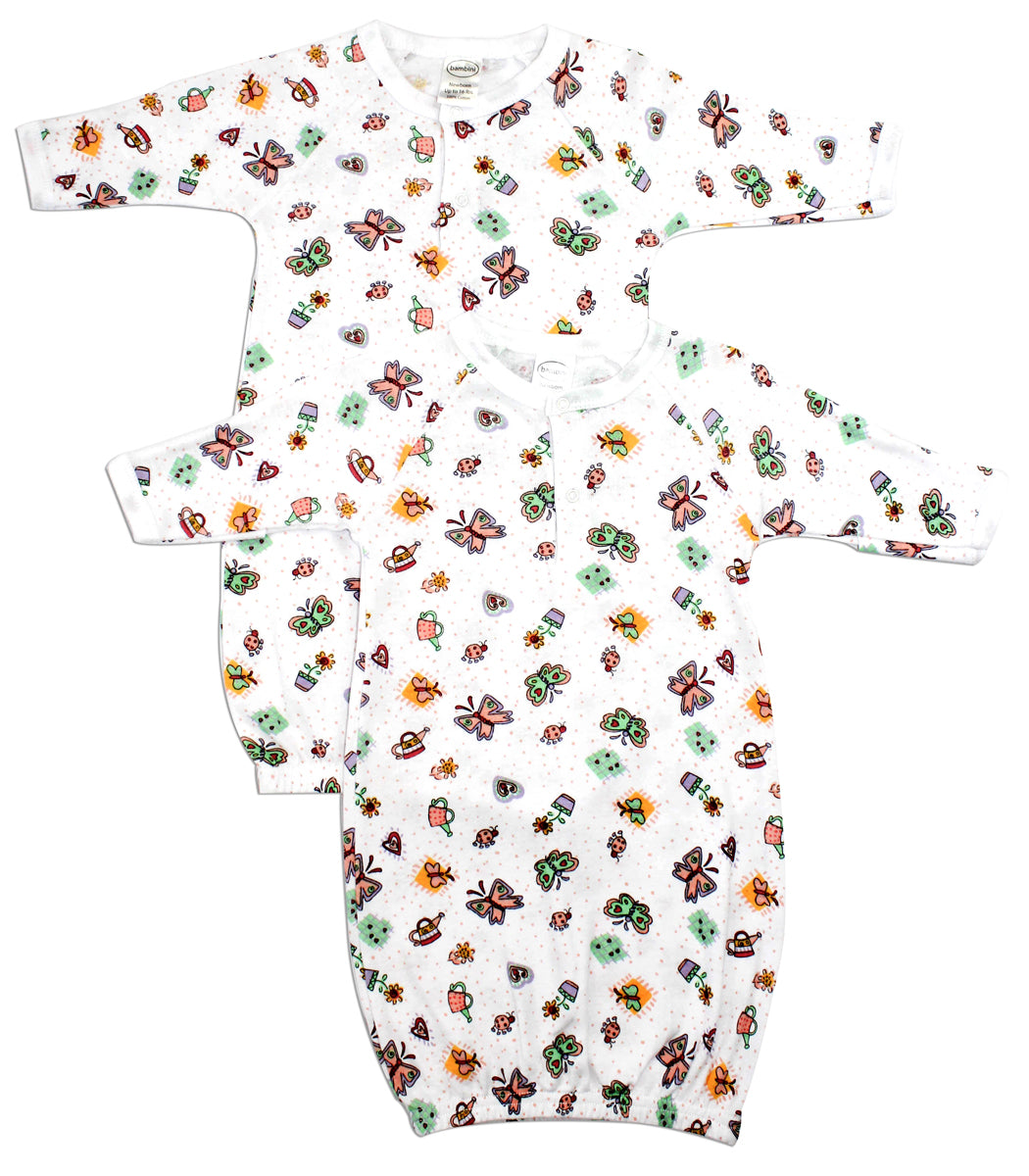 Printed Infant Gowns - 2 Pack