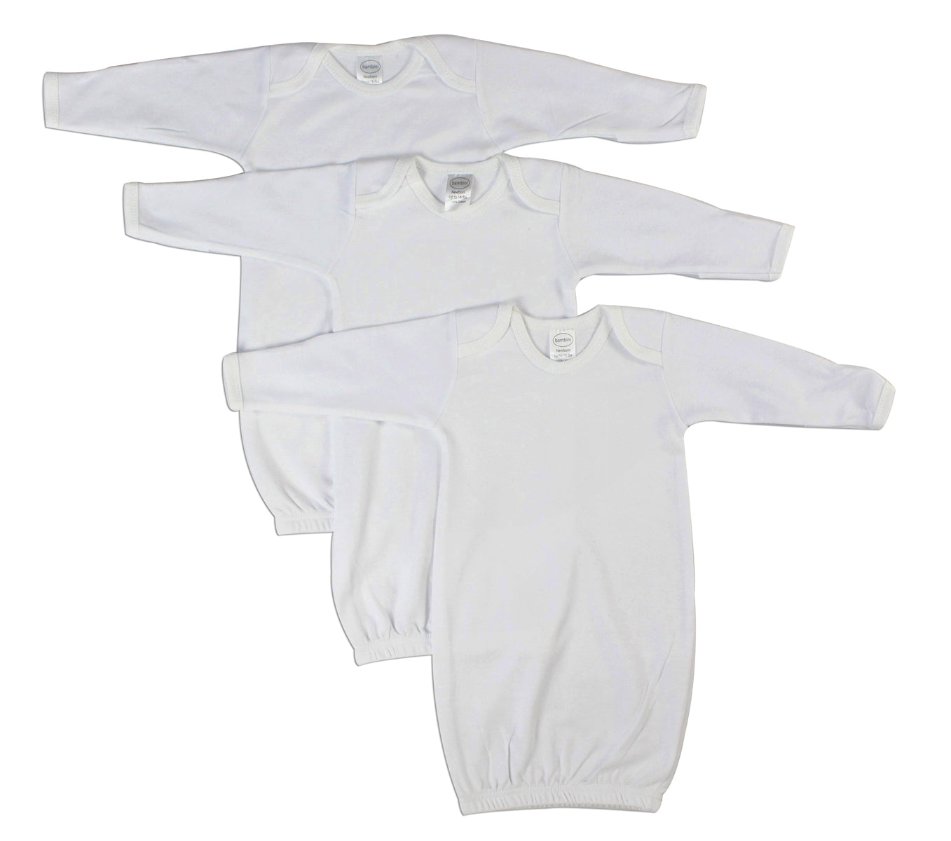 Unisex Newborn Baby 3 Piece Gown Set